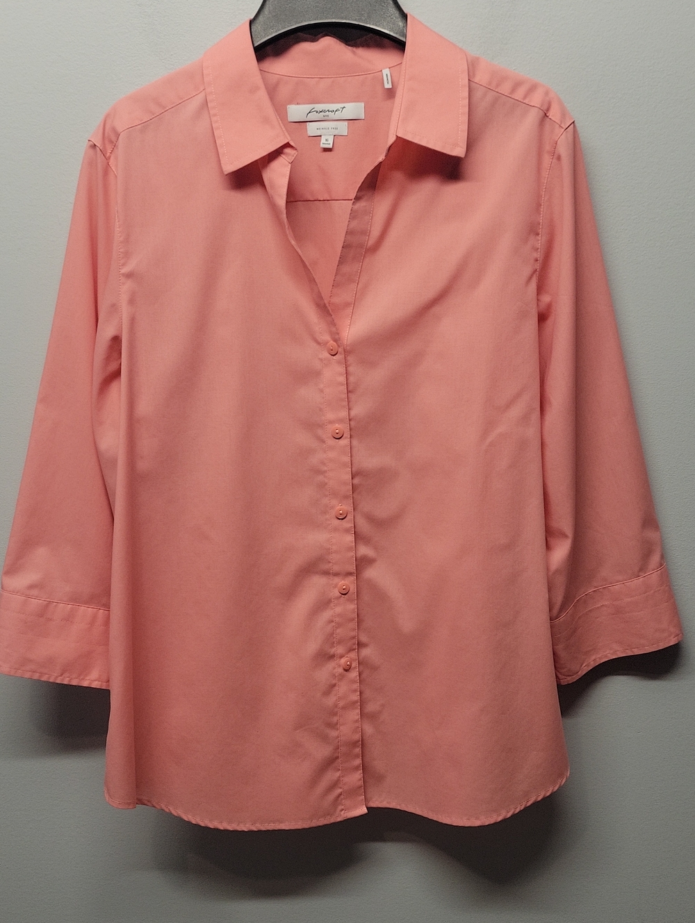 Foxcroft NYC wrinkle free pink shirt size 16 shaped